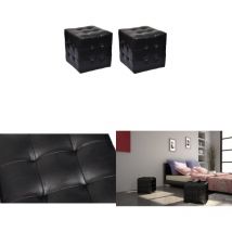 Tabourets cube Noir - Tabouret Cube - Tabouret Noir - Chaise Design - Mobilier Moderne - Assise Confortable - Home & Living