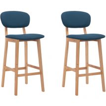 Vidaxl - Tabourets de bar 2 pcs Bleu Tissu,45 x 47 x 92 cm,charge max 110 kg