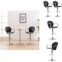 Vidaxl - Tabourets de bar avec accoudoir lot de 2 noir similicuir - Tabouret De Bar - Tabouret De Comptoir - Tabouret Pivotant - Tabouret Avec