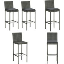 Tabourets de bar de jardin et coussins lot de 2 résine tressée - Tabouret De Bar - Chaise De Bar - Mobilier De Jardin - Chaises De Jardin - Résine