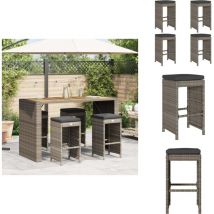 Vidaxl - Tabourets de bar de jardin et coussins lot de 4 résine tressée - Tabouret De Bar De Jardin - Tabourets De Bar De Jardin - Tabouret