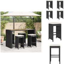 Vidaxl - Tabourets de bar de jardin et coussins lot de 4 résine tressée - Tabouret De Bar De Jardin - Tabourets De Bar De Jardin - Tabouret