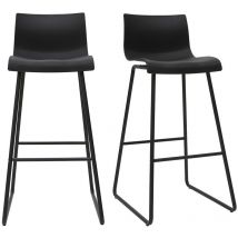 Tabourets de bar design noir 76 cm (lot de 2) ONA