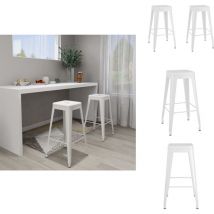 Vidaxl - Tabourets de bar empilables lot de 2 blanc Métal - Tabouret De Bar - Tabouret De Comptoir - Chaise De Bar - Mobilier Industriel - Tabourets