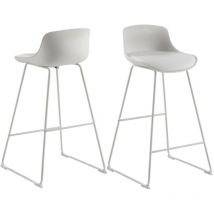 Hellin - Tabourets de bar en métal et simili (lot de 2) - lilian