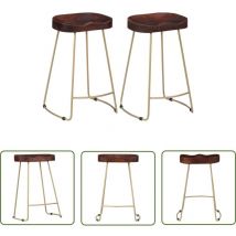 Doc&et² - The Living Store Tabourets de bar Gavin lot de 2 bois de manguier massif - Tabouret De Bar - Tabourets De Bar - Chaise De Bar - Chaises De