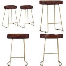 Tabourets de bar Gavin lot de 2 bois de manguier massif - Tabouret De Bar - Tabourets De Bar - Chaise De Bar - Chaises De Bar - Mobilier De Cuisine