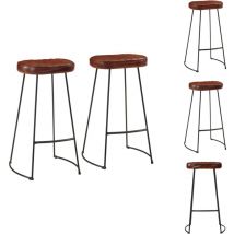 Vidaxl - Tabourets de bar Gavin lot de 2 marron foncé 44x37,5x78 cm - Tabouret De Bar - Tabouret Retro - Tabouret De Cuisine - Meubles De Salon