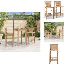 Tabourets de bar lot de 2 bambou - Tabouret De Bar - Tabourets De Bar - Chaise De Bar - Meubles De Jardin - Mobilier Extérieur