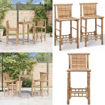 Tabourets de bar lot de 2 bambou - Tabouret De Bar - Tabourets De Bar - Chaise De Bar - Meubles De Jardin - Mobilier Extérieur - Home & Living