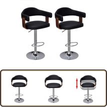 Tabourets de bar lot de 2 bois courbé - Tabouret De Bar - Tabourets De Bar - Chaise De Bar - Fauteuils De Bar - Meubles De Cuisine