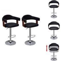 Tabourets de bar lot de 2 bois courbé - Tabouret De Bar - Tabourets De Bar - Chaise De Bar - Fauteuils De Bar - Meubles De Cuisine