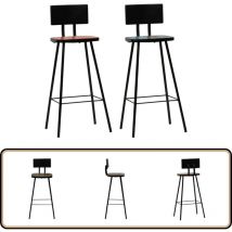 Tabourets de bar lot de 2 bois massif de récupération - Chaises De Bar - Tabourets De Bar - Meubles Industriels - Mobilier Vintage - Chaises Design