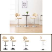 Tabourets de bar lot de 2 crème similicuir - Tabouret De Bar - Tabouret De Cuisine - Tabouret Pivotant - Tabouret Ajustable - Simuli Cuir