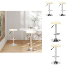 Tabourets de bar lot de 2 crème similicuir - Tabouret De Bar - Tabourets De Bar - Tabouret De Pub - Tabourets De Bar