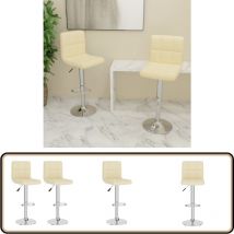 Tabourets de bar lot de 2 crème tissu - Tabouret De Bar - Chaise De Comptoir - Tabourets De Bar - Meubles De Cuisine - Mobilier Moderne