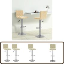Tabourets de bar lot de 2 crème velours - Tabouret De Bar - Chaise De Comptoir - Tabouret Réglable - Tabouret Design - Fauteuil De Bar