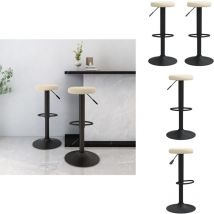 Tabourets de bar lot de 2 crème velours - Tabouret De Bar - Tabourets De Bar - Tabouret De Pub - Tabourets De Bar