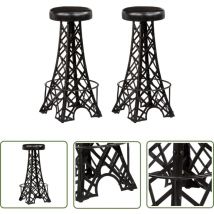 Maison Exclusive - The Living Store Tabourets de bar lot de 2 cuir véritable - Tabourets De Bar - Tabourets En Cuir - Meubles Industriels