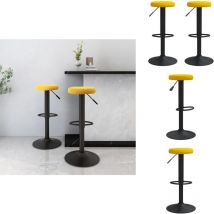 Tabourets de bar lot de 2 jaune moutarde velours - Tabouret De Bar - Tabourets De Bar - Tabouret De Pub - Tabourets De Bar