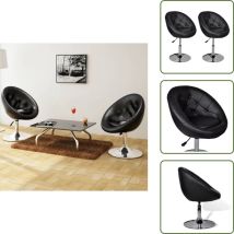 Tabourets de bar lot de 2 noir similicuir - Chaise De Bar - Tabouret De Comptoir - Fauteuil De Salon - Mobilier Contemporain - Design Moderne