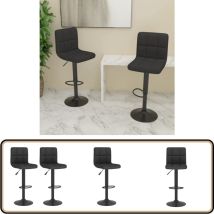 Tabourets de bar lot de 2 noir tissu - Tabouret De Bar - Chaise De Comptoir - Tabourets De Bar - Meubles De Cuisine - Mobilier Moderne
