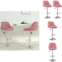 Tabourets de bar lot de 2 rose velours - Tabouret De Bar - Chaise De Comptoir - Fauteuil De Bar - Tabouret Rose - Tabouret Velours