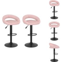 Tabourets de bar lot de 2 rose velours - Tabouret De Bar - Tabouret De Bar - Chaise - Tabouret De Bar Pour Petit-déjeuner