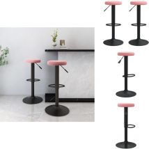 Tabourets de bar lot de 2 rose velours - Tabouret De Bar - Tabourets De Bar - Tabouret De Pub - Tabourets De Bar