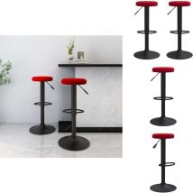 Tabourets de bar lot de 2 rouge bordeaux velours - Tabouret De Bar - Tabourets De Bar - Tabouret De Pub - Tabourets De Bar
