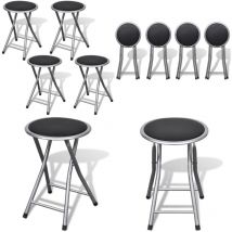 Tabourets de bar pliables lot de 4 similicuir - tabouret - tabourets - Home & Living - Noir
