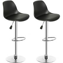 Tabourets de Cuisine Haloyo lot de 2 avec repose-pieds,Design Moderne et Ergonomique, noir