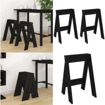 Tabourets lot de 2 noir 40x40x60 cm bois massif de pin - tabouret - tabourets - Home & Living - Noir