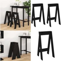 Tabourets lot de 2 noir 40x40x75 cm bois massif de pin - tabouret - tabourets - Home & Living
