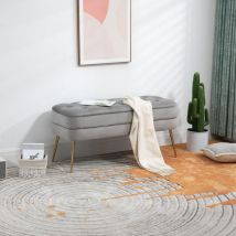 Repose-pieds - Repose-pieds avec rangement, bancs de lit, repose-pieds rembourrés - Gris Okwish