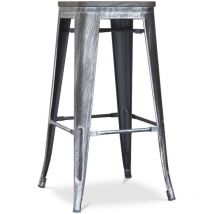 Taburete de Bar - Diseño Industrial - Madera y Acero - 76 cm - New Edition- Stylix