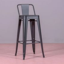 Furnmod Design Your Space - Nest Dream - Taburete metálico industrial con - Bistro - Negro