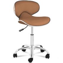 Physa - Taburete con ruedas y respaldo - 48 - 62 cm - 150 kg - Capuchino