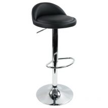 Kktoner - Taburete de bar taburete de trabajo de cuero sintético negro ajustable en altura y rotativo