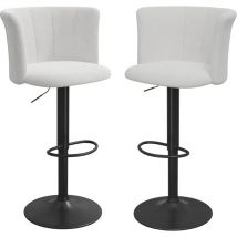 Taburete de bar Juego de 2 Taburetes Altos de Bar Regulables en Altura con respaldo Atlanta y Reposapiés Beige