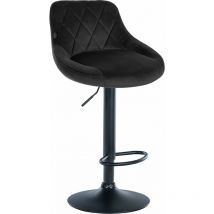 CLP - Taburete de bar Lazio en terciopelo Negro Negro