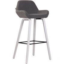 Taburete de bar Newnan de 4 patas con estructura de tela Gris oscuro Blanco (roble)