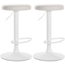 Set de 2 taburetes de bar Ponte en polipiel Blanco Metal blanco mate