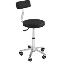 Physa - Taburete con respaldo para peluquerías - 460-600 mm - 150 kg - Negro