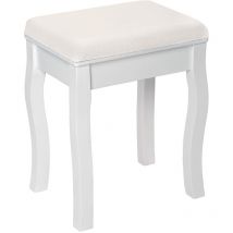 Taburete de tocador blanco - tocador de maquillaje, sillón blanco para habitación, mueble vintage para dormitorio