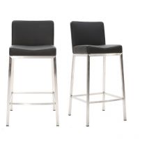 Taburete diseño 66cm negro lote de 2 epsilon