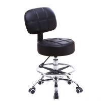 Kktoner - Taburete enrollable con altura ajustable en la parte posterior adecuado para la oficina de negocios - pu Leather Black