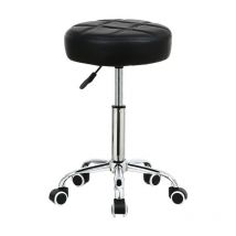 Kktoner - Taburete giratorio con ruedas de altura ajustable adecuado para escritorio de trabajo - pu Cuero negro