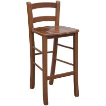 Taburete h 67cm desde Abajo Sobre Asiento Nogal Oscuro de Madera Maciza Pub