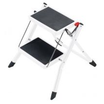 Hailo - 4310-001 taburete de acero MK60 standardline blanco (2 peldaños)